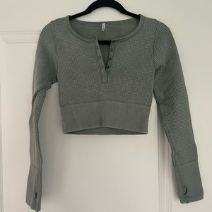 OFFLINE MAIN SQUEEZE SEAMLESS WAFFLE CROP TOP